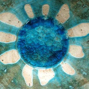 Fuente cónica de cerámica, Margarita cobre